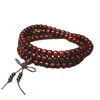 Strand India Pterocarpus Santalinus Perle de style ancien 7 6 Bracelet même matériau Rift Grain