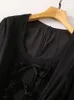 Robes décontractées Designer Femmes Robe de soirée élégante Mode Vintage Haute Qualité Occasion formelle Français Soirée plissée noire