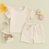 Conjuntos de roupas da criança nascido menino menina roupas de verão bonito impressão camiseta de manga curta com shorts 2pcs roupa do bebê