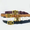 Ceinture de styliste avec boucle lisse, Design rétro, ceinture fine pour hommes et femmes, largeur 2 à 5CM, peau de vache véritable, 4 couleurs en option, 240x