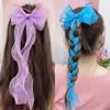 Acessórios de cabelo arco nó headwear clipe para meninas crianças trança coreia cauda equina streamer hairpin
