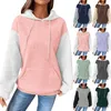 Women's Hoodies 2024 Color Block Long Sleeve Casual Drawstring Cotton Layering Tops For Women Tube
