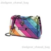 Sacs à bandoulière Nouveau Design de mode tête d'aigle été arc-en-ciel femmes sac à main jointage sac de créateur coloré Patchwork sac à bandoulière K20 T240123