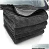 Handdoek 1/3/6 stuks Microfiber Auto 600Gsm Gevlochten Droogdoek Extra Zachte Dikke Absorptie Zorg Wassen Detaillering Accessoires Drop Delivery A Dhxbn