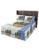 Spódnica łóżka niebiesko -biała porcelanowa konsystencja ananasa dopasowana łóżka z poduszkami materaca pokrywka pościel