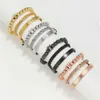 Bracelets de charme Couronne Bracelet Tressé Alphabet Romain En Acier Inoxydable Maille Bracelet Ouvert Ensemble Trois Hommes Mbw5