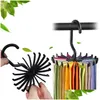 Hängar rack uppdaterade Twirl Tie Rack Belt Hanger Holder Hook For Closet Organizer Lagring Drop Delivery Home Garden Housekee Organ DHGDC