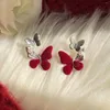 Boucles d'oreilles Vintage en forme de Rose pour femmes, bijoux en velours doux avec nœud papillon, cadeaux de fête de mariage pour filles