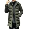 Herrenjacken Herren Winterparka Daunenmantel mit Kapuze Ultimative Wärme Windschutz Hoher Kragen Mittellange Outdoor-Schneejacke