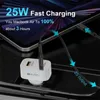 Chargeur de voiture électrique rapide 25W PD + QC3.0 USB, double Ports, charge rapide pour téléphone iPhone/Samsung/Xiaomi, nouvelle tendance