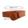 Cinture Classic Lock Buckle Wide Trendy Tinta unita Elastico in rilievo PU Cintura Abito vintage Cintura per le donne Ragazze