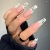 偽の釘クリスマスバレリーナデタッチ可能なプレスフルカバーネイルチップマニキュアツールウェアラブル女性