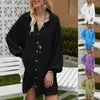 Damesblouses In De Mode 2024 Lange Mouwen Losse Turn-Down Kraag Button Down Blouse Casual Elegante Effen Kleuren Shirt tops#g3