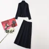 Prinses Runway Herfst Nieuwe Hoge Kwaliteit Lange Mouw Jasje Tops Elegante Slanke Chique Halve Rok Vintage Casual Party Damessets