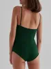 Kadın Mayo 2024 Bowknot Kadın Bir Parçalı Strappy Mayo Vintage Bather Banyo Yüzme Sim Su Kavrama Sahil Giyim Yaz Bodysuit