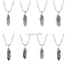 China Groothandel redelijke prijs Handgesneden meerdere kleuren stenen hanger sieraden verstelbare ketting