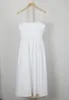 Casual Dresses White eller Black Women Slim Pleated Sling Robe 2024 Summer Lady Sexy Sleeevless Midi Dress for Party