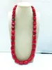 Tour de cou . Bijoux homme africain collier corail rouge 80CM. ONT DES DÉFAUTS !