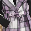 Sukienki dla dziewczyn jesienne nowe dziewczyny strój 4-7 lat mała dziewczynka fioletowa kamizelka bez rękawów + czarna baza dzianiny swobodne wakacje koreańskie garnitury