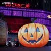 Tête de citrouille gonflable géante d'Halloween, personnalisée de haute qualité, 6m, 20 pieds, avec décoration de ballon lumineux LED, vente en gros