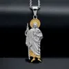 Collier avec pendentif jésus en or Rose, moissanite, croix hip hop avec pendentif jésus