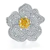 Colgantes BOEYCJR S925 plata elegante diseño de flores 7A circón 10x10mm corte cojín colgante collar broche para regalo de mujer