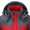 Men's Jackets Mountain Waterproof Ski Jacket Coat Color Block Thicken Plush Lining Reflective Hooded Plus Size Hoodie For Outdoor