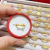 Rings Pure Plated Real 18k Yellow Gold 999 24k Women Will Never Fade Daily Ornaments Euro Coins Live Ring Lovers' Antique Love Never J