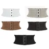 Belts Women Vintage Ladies Skirt Dress Coat Leather Waistband Elastic Corset Band Luxury Wide Stretch Cummerbunds