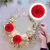 Fleurs décoratives 50 pièces Simulation décor de noël tête unique décoration en tissu de soie de noël