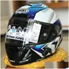 Motorradhelme Shoei X14 Helm X-Fourteen R1 60. Jubiläumsausgabe Weiß Blau Fl Face Racing Casco De Motocicle Drop Lieferung Dhxbu