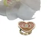 Designer channellies rosa gradual coração abertura moda anel versátil elegante moda artesanal anel
