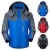 Men's Jackets Mountain Waterproof Ski Jacket Coat Color Block Thicken Plush Lining Reflective Hooded Plus Size Hoodie For Outdoor