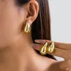 Stud Earrings IngeSight.Z 6pcs/set Punk Chunky Metal Comma For Women Vintage Gold Color Water Drop Party Model Show