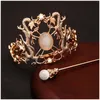 Pinces à cheveux, couronne de Style cour antique, couvre-chef en métal hypoallergénique avec perles pour robe Cheongsam Han