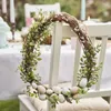 Dekorativa blommor 2024 Våren Summer Easter Wreaths Decoration Happy Egg Light Up Artificial Rattan Wreath Party For Home