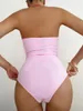 Kobiety stroje kąpielowe Seksowne patchwork One Piece Swimsuit Monokini Bez pleców kostium kąpielowy dla kobiet 2024 Summer Rose Red Red Faire