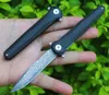 Special offer MM6671 Flipper Folding Knife VG10 Damascus Steel Blade Carbon Fiber Handle Ball Bearing EDC Pocket Knives