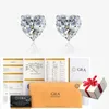 Oorbellen 925 sterling zilver oorbellen 1 karaat moissanite hartvormig verloving bruiloft dagelijks werk feest reizen luxe cadeau voor vrouwen