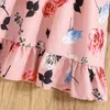 Girl's Dresses Spring Autumn New Dress Kids Girls 8-12 Years Pink Sweet Print Long-Sleeved Dress For Girls Casual Cute Vacation Princess Dress