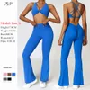 Lu Align Woman Tight Set Women Outfits Lifting Sexy Fleared Pants Back Opering Bras Suit Quick Gym Drying Dancling Running Fitness Set Jogger Lemon Lady Gry Sports Gi