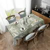 Nappe de table ronde aux herbes vintage, imperméable, décoration de mariage, couverture de noël, décoration de maison