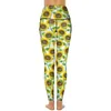 Leggings femininas girassol aquarela sexy natureza flor folhas cintura alta calças de yoga kawaii leggins de secagem rápida senhora impressa