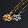 Mosquée Al-Aqsa et Palestine Colliers avec pendentif en or jaune 14 carats Bijoux