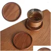 Mats Pads Table 1Pc Wooden Placemats Tea Coffee Cup Pad Durable Heat Resistant Round Bowl Teapot Mat Insation Tableware Mug Holder Dro Dhmln