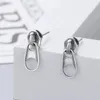 Earrings 925 Sterling Silver Vintage Zipper Head Earrings Hip Hop English Button Earrings for Men and Women