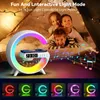 15W Wireless Charger Stand RGB Night Light Bluetooth -högtalare Handsfree Call Alarm TF Fast Charging Station för Samsung Huawei Smart Phones