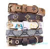 Dog Collars Leash Set Classic Presbyopia Designer Letters Pattern Print Leashes PU Leather Fashion Casual Adjustable Dogs Cats Neck Strap Cute Pet Collar Poodle