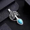 Arbre de vie Reiki guérison pierre naturelle améthyste lapis goutte d'eau pendentif pour la fabrication de bijoux accessoire de collier