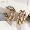 2024 Studdesigner Fashion Metal Punk Round Hoop Shape For Women Lady Trendy 3 Färg Dingle Birthday Wedding Party Ear Jewelry Presentörhängen